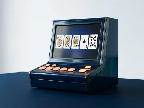 Videopokerskärm med fem kort