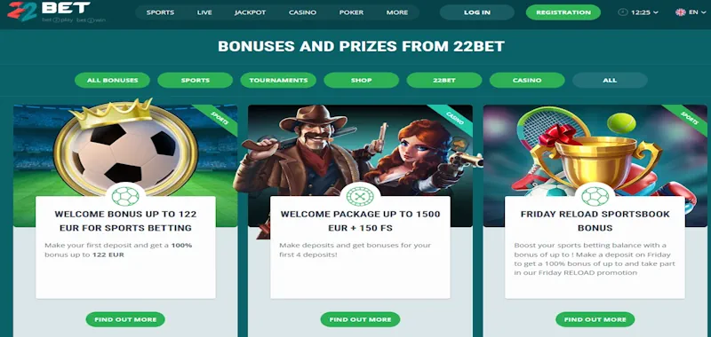 22bet casino screenshot