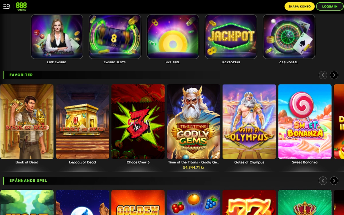 888 casino home page