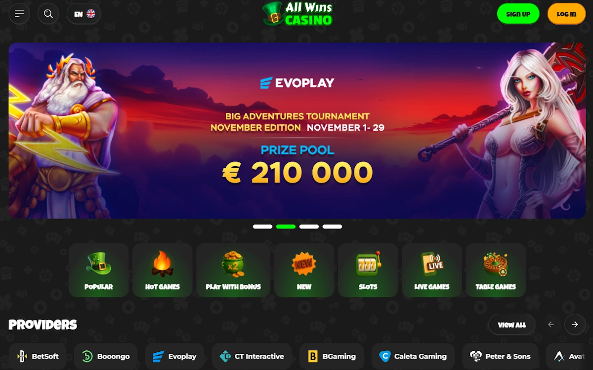 hemsida all wins casino