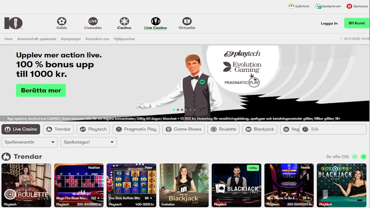 Live Casino 10bet screenshot