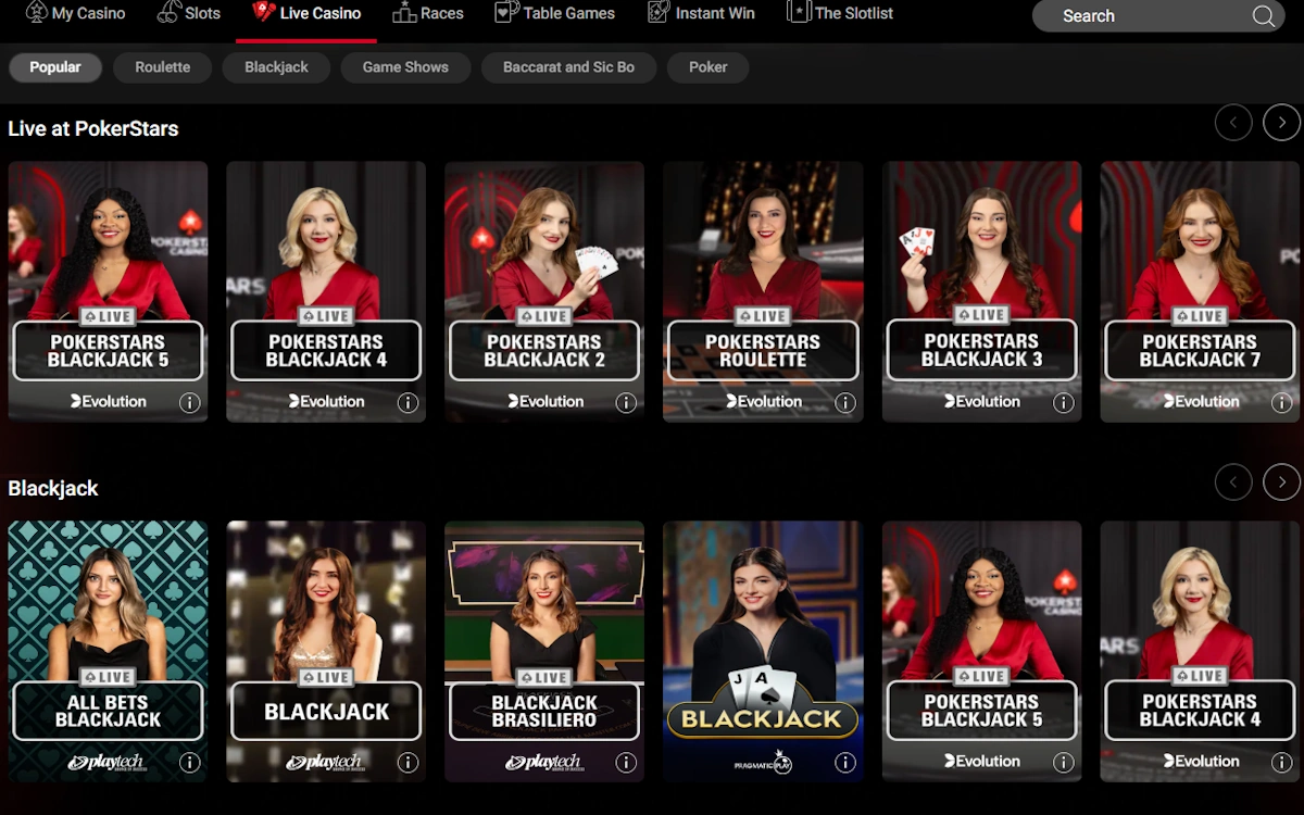 pokerstars live