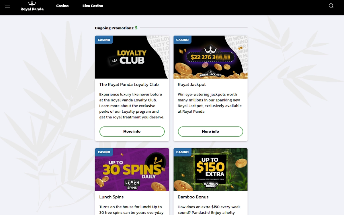 royal panda bonusar