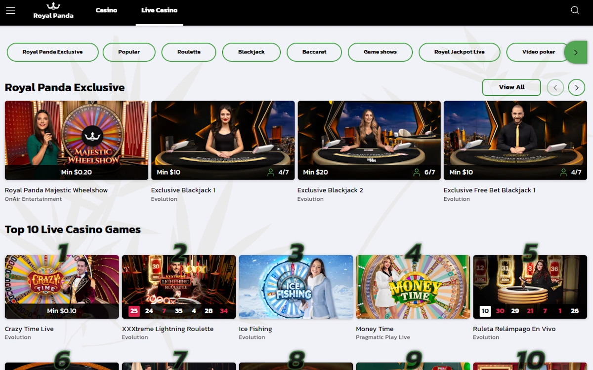 royal panda live casino